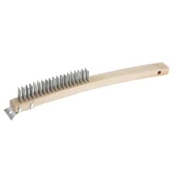 Winco BR-319 Wire Brush, 3" X 19 in, Steel Bristles, Wood Handle Replacement Image