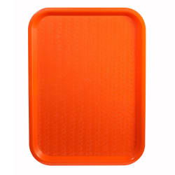 Winco FFT-1418O Plastic Fast Food Tray - 18"L x 14"W, Orange Replacement Image