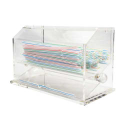 Winco ACSD-712 Single Sided Straw Dispenser - 250 Capacity, Clear Replacement Image