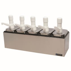 San Jamar P9715 Pump Style Condiment Dispenser w/ Jars & Pumps, (1) oz St... Replacement Image