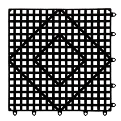 San Jamar VM5280BK 12" Square Interlocking Bar Mat - Rubber, Black Replacement Image