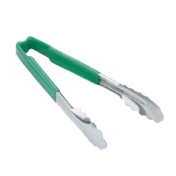 Vollrath 4781670 16"L Stainless Steel Utility Tongs - Green Replacement Image