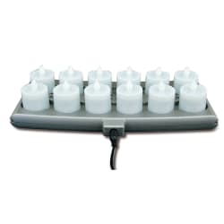 Hollowick HFRP12-CL 1 1/2" Round LED Flameless Votive Candles Set w/ Cha... Replacement Image