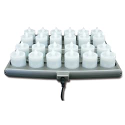 Hollowick HFRP24-CL 1 1/2" Round LED Flameless Votive Candles Set w/ Cha... Replacement Image