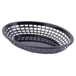 Tablecraft 1084BK Jumbo Basket - 11 3/4" x 9" x 1 3/4", Polypr... Replacement Image