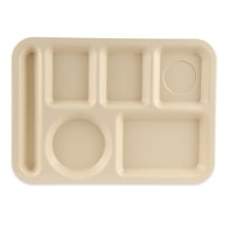 GET Plastic Rectangular Tray w/ (6) Compartments, 14" x 10", Tan (T... Replacement Image