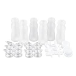 GET 30 Piece Salad Dressing Juice Bottle Set w/ Lids, Polycarbonate, Frosted... Replacement Image