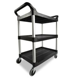 Rubbermaid FG342488BLA 3 Level Polymer Utility Cart w/ 200 lb Capacity, Raise... Replacement Image