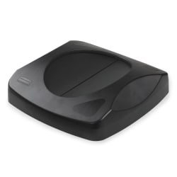 Rubbermaid FG268988BLA Square Swing Top Trash Can Lid - Plastic, Black Replacement Image
