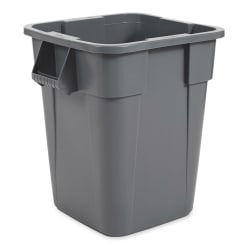 Rubbermaid FG353600GRAY 40 gallon Brute Trash Can - Plastic, Square, Built-in... Replacement Image