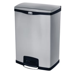 Rubbermaid 1901999 4 gal Rectangle Metal Step Trash Can, 21 4/5"L x 16 1... Replacement Image