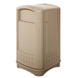Rubbermaid FG396400BEIG 50 gal Outdoor Decorative Trash Can - Plastic, Beige Replacement Image