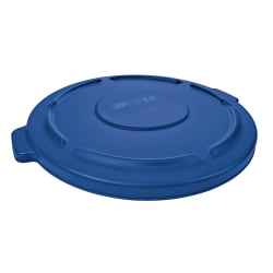 Rubbermaid FG263100BLUE Round Flat Top Trash Can Lid - Plastic, Blue Replacement Image