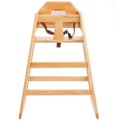 Tablecraft 6565004 29" Stackable Wood High Chair w/ Waist Strap - Rubber... Replacement Image