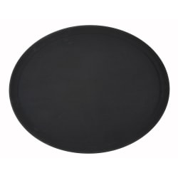 Winco TFG-2622K Oval Serving Tray - 26" x 22", Fiberglass, Black Replacement Image