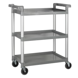 Winco UC-2415G 3 Level Plastic Utility Cart w/ 330 lb Capacity, Raised Ledges Replacement Image