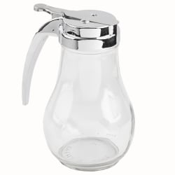 Tablecraft 414 14 oz Teardrop Dripcut Server - Glass, Chrome Top Replacement Image