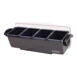San Jamar BD4004 (4) Compartment Bar Garnish Tray - Domed Lid Replacement Image