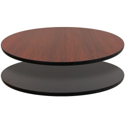 Oak Street 60" Round Reversible Melamine Table Top, Mahogany/Black (MB60... Replacement Image