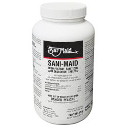 Bar Maid DIS-207 Quaternary Sanitizer Tablets, 200 Tablets per Bottle Replacement Image