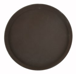 Winco TRH-11 11" Round Serving Tray - Plastic, Brown Replacement Image