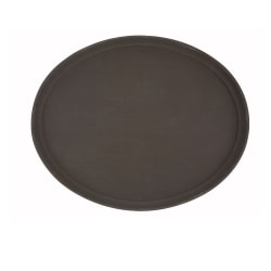 Winco TRH-2722 Oval Serving Tray - 22" x 27", Plastic, Brown Replacement Image