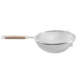 Winco MS3A-8S 8" Round Strainer w/ Single Fine Mesh & Flat Wooden Ha... Replacement Image