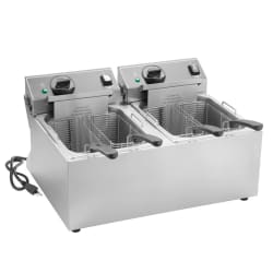 Vollrath CF2-3600DUAL Countertop Electric Fryer - (2) 10 lb Vat, 208-240v/1ph Replacement Image
