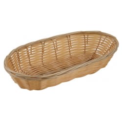 Winco PWBN-9B Oval Woven Basket, Poly, Natural Replacement Image