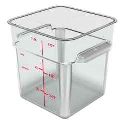 Carlisle 8 qt Square Food Storage Container - Polycarbonate, Clear (1195307) Replacement Image