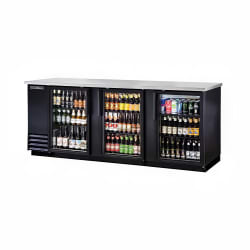 True TBB-4G-HC-LD 90 3/8" Bar Refrigerator - 3 Swinging Glass Doors, Bla... Replacement Image