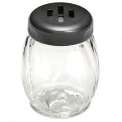 Tablecraft 260SLBK 6 oz Swirl Glass Cheese Shaker w/ Slotted Plastic Top, Bla... Replacement Image