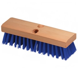 Carlisle 10" Deck Scrub Brush Head - Poly/Hardwood, Blue (3617514) Replacement Image