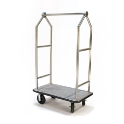CSL Upright Hotel Luggage Cart w/ Gray Carpet, Stainless (2699BK-010-GRY) Replacement Image