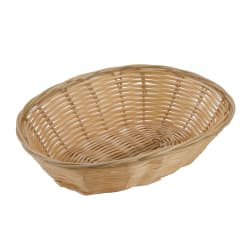 Winco PWBN-9V Oval Woven Basket, Poly, Natural Replacement Image