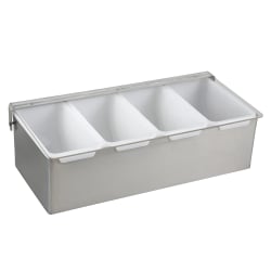 Winco CDP-4 (4) Compartment Bar Garnish Tray - Flat Hinged Lid Replacement Image