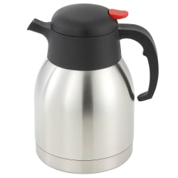 Winco CF-1.5 1 1/2 liter Carafe w/ Bliterack/Red Push Button Top, Stainless Replacement Image
