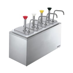 Server Pump Style Condiment Dispenser w/ (4) Jars & Pumps, (1 1/4) oz Str... Replacement Image