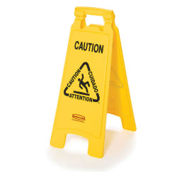 Rubbermaid FG611200YEL 2 Sided Floor Sign - "Caution" Multi-Lingual... Replacement Image