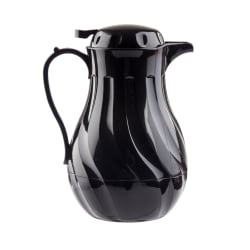 Tablecraft 1001501 64 oz Beverage Server w/ Push Button Lid - Plastic, Black Replacement Image