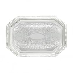 Winco CMT-1420 Octagonal Serving Tray - 20" x 14", Gadroon Edge w/... Replacement Image