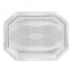 Winco CMT-1217 Octagonal Serving Tray - 17" x 12 1/2", Gadroon Edge... Replacement Image