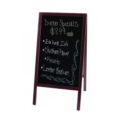 Winco MBAF-3 Sidewalk Marker Board Set w/ (4) Markers & (1) Eraser, Mahog... Replacement Image