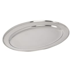Winco OPL-18 Oval Platter, 18 x 11 1/2", Heavy Stainless Steel Replacement Image