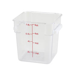Winco PCSC-8C 8 qt Square Food Storage Container, Polycarbonate, Clear Replacement Image