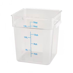 Winco PCSC-18C 18 qt Square Food Storage Container, Polycarbonate, Clear Replacement Image