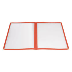 Winco PMCD-9R Double Fold Menu Cover, 9 1/2 x 12", Red Replacement Image