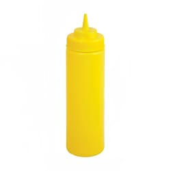 Winco PSW-16Y 16 oz Plastic Squeeze Bottle, Wide Mouth, Yellow Replacement Image