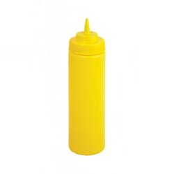 Winco PSW-24Y 24 oz Plastic Squeeze Bottle, Wide Mouth, Yellow Replacement Image