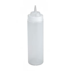 Winco PSW-24 24 oz Plastic Squeeze Bottle, Wide Mouth, Clear Replacement Image